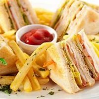 Veg Sandwich with Fries